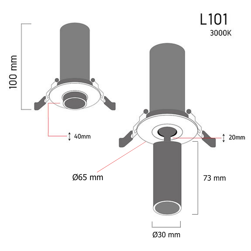 Mini Downlight L101 7W 3000K – mini recessed LED spotlight, view 5 | LAMP & LIGHT - Design forward Decorative lamp , Downlights, pendant lamp , striplights
