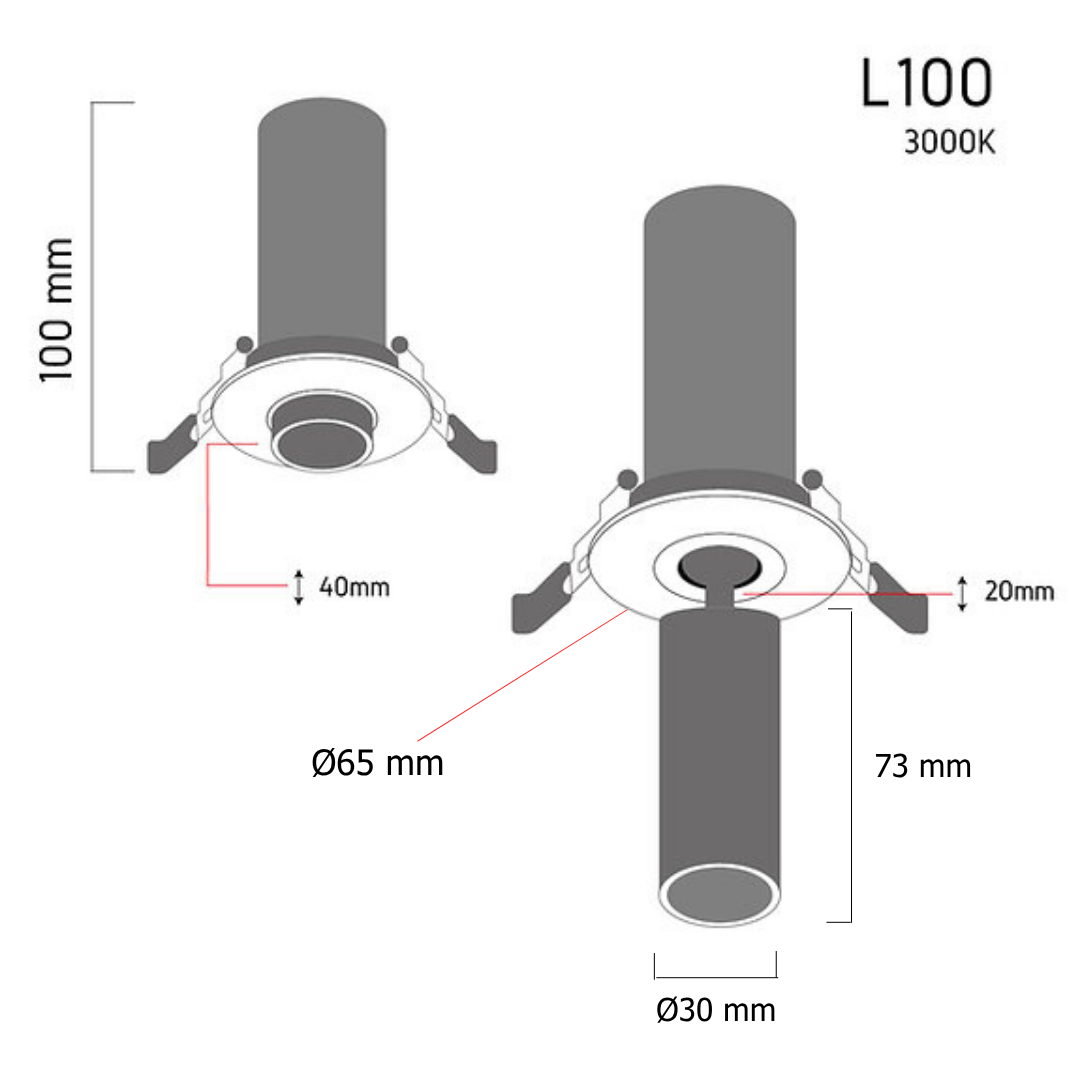 Mini Downlight L100 7W 3000K – mini recessed LED spotlight, view 5 | LAMP & LIGHT - Design forward Decorative lamp , Downlights, pendant lamp , striplights