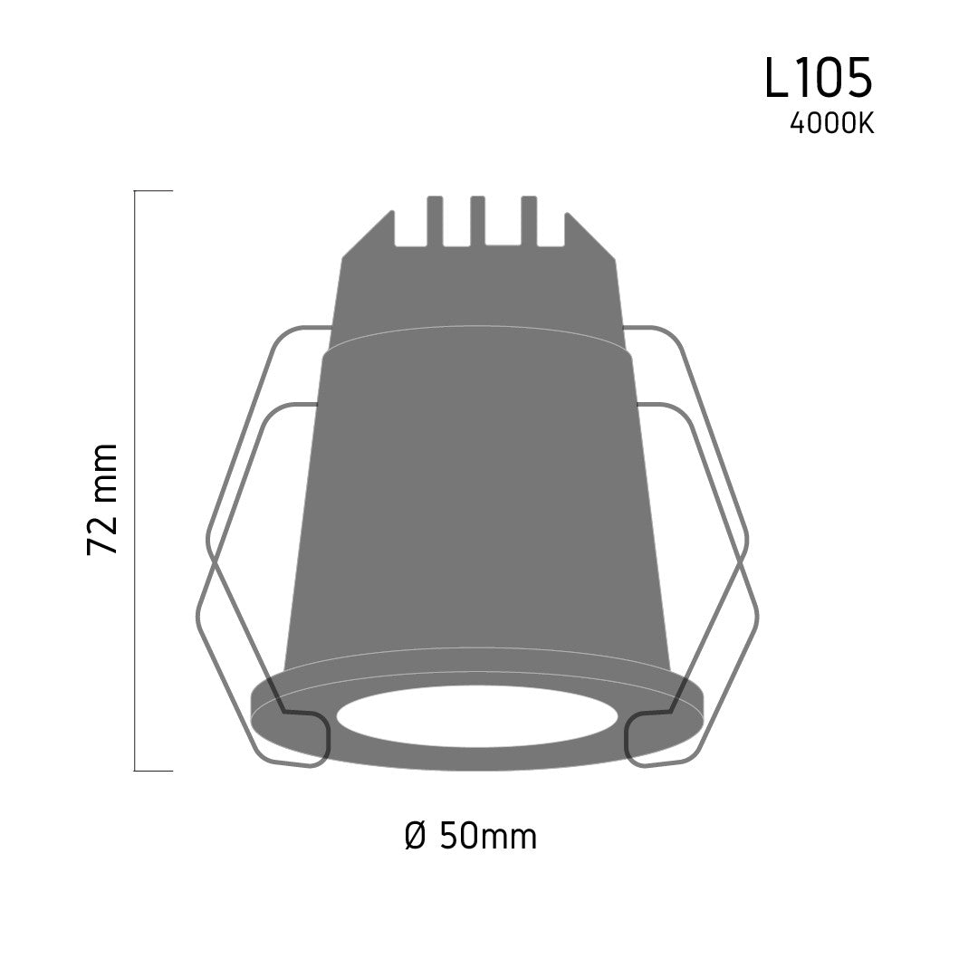 Mini Downlight L105 7W 4000K – mini recessed LED spotlight, view 4 | LAMP & LIGHT - Design forward Decorative lamp , Downlights, pendant lamp , striplights