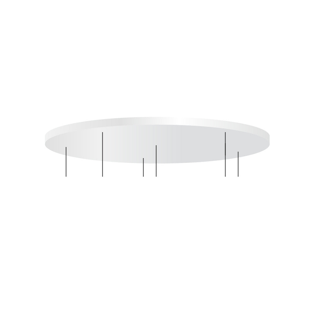 Multi-drop Plate Round - 6 Head - White