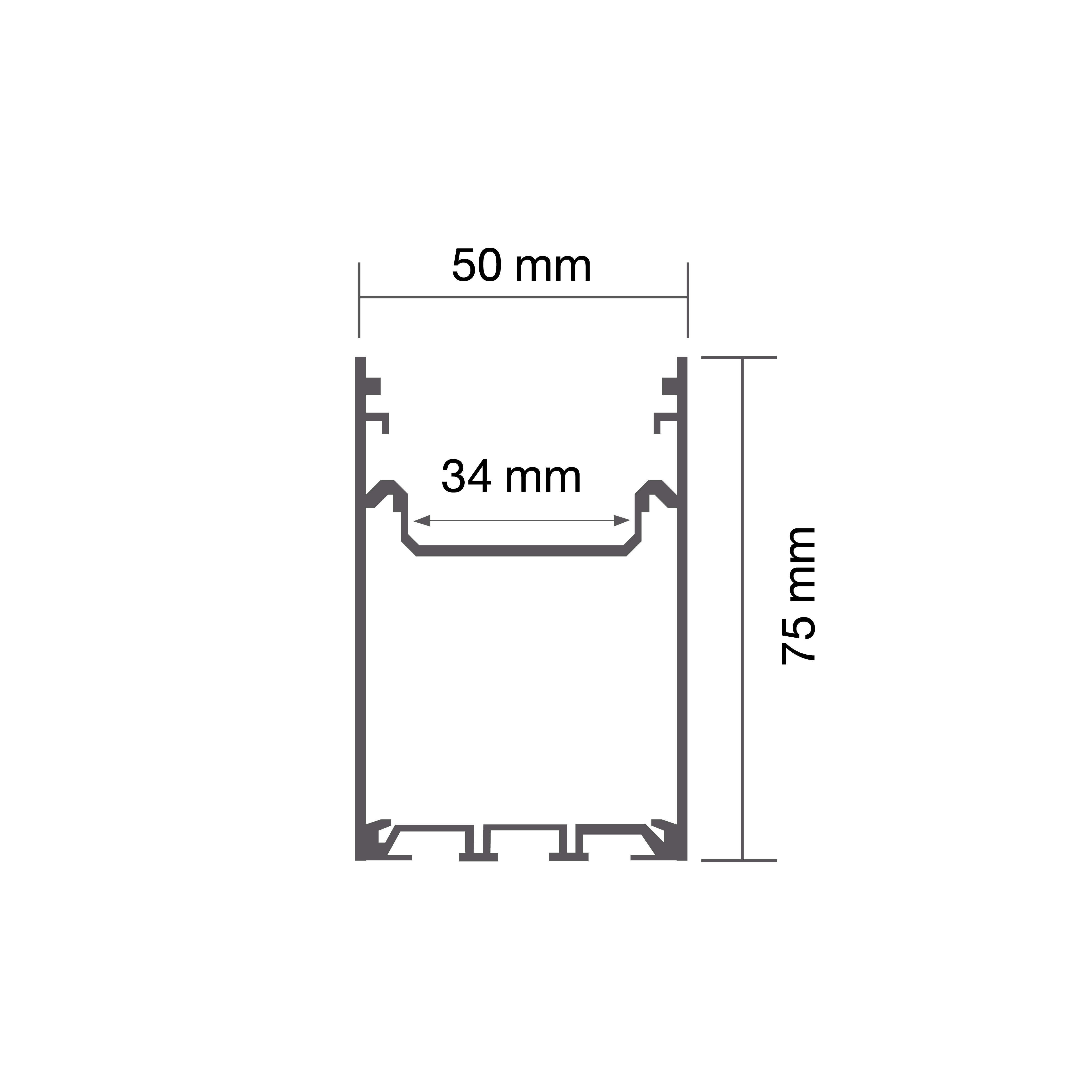 Aluminum Profile PW-CASE-075 – LED aluminum channel profile, view 3 | LAMP & LIGHT - Design forward Decorative lamp , Downlights, pendant lamp , striplights