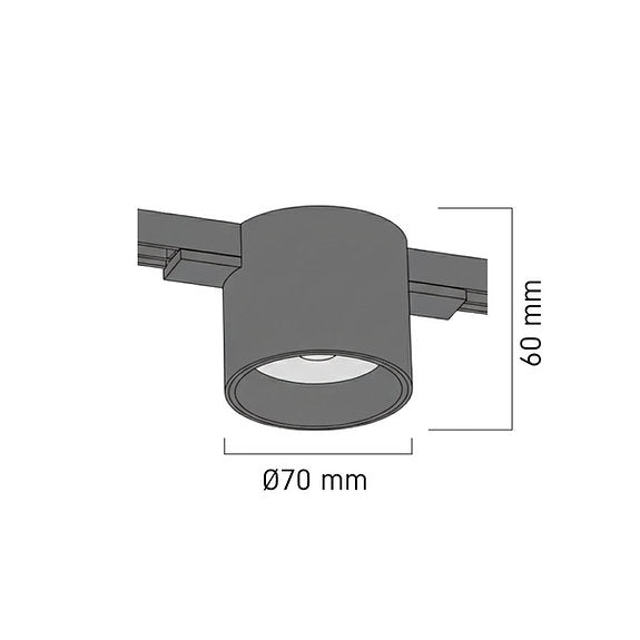 LUCE Tracklight LT22 LUCE TUBE 8 4000K Black Titanium