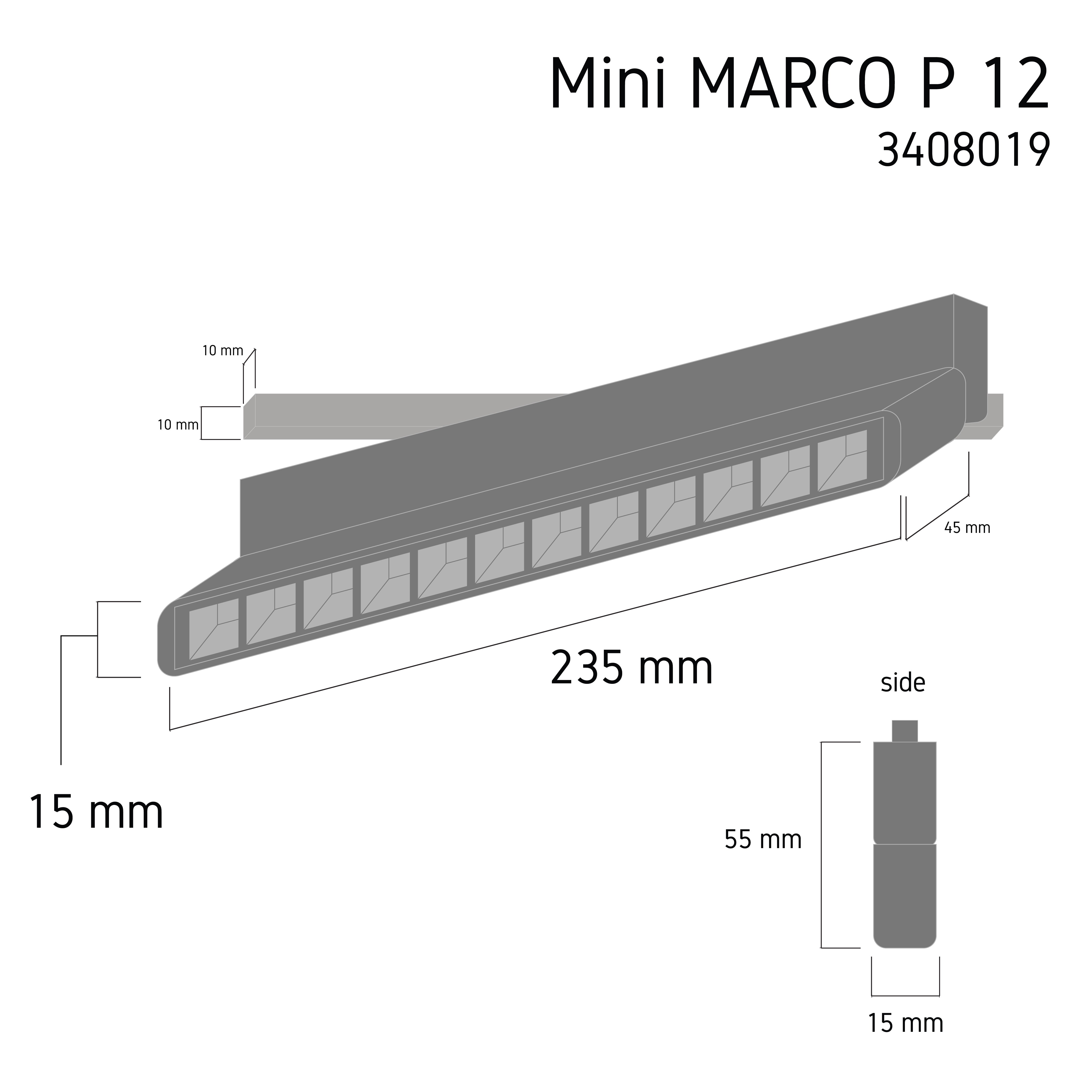 Mini Tracklight MT19 Mini MARCO P 12 3000K – mini LED track spotlight, view 3 | LAMP & LIGHT - Design forward Decorative lamp , Downlights, pendant lamp , striplights