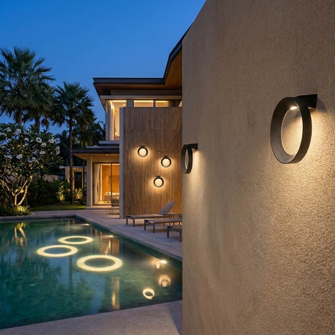 โคมไฟติดผนังภายนอก Outdoor Wall Lamp RINGIO A313 LED ภาพที่ 2 | Lamp & Light โคมไฟตกแต่งบ้าน โคมไฟดาวน์ไลท์ โคมไฟเพดาน