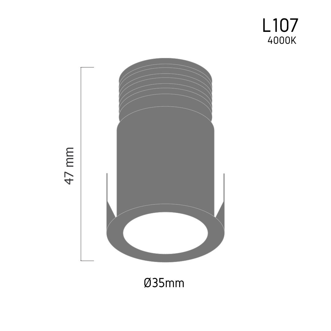 Mini Downlight L107 3W 3000K – mini recessed LED spotlight, view 4 | LAMP & LIGHT - Design forward Decorative lamp , Downlights, pendant lamp , striplights