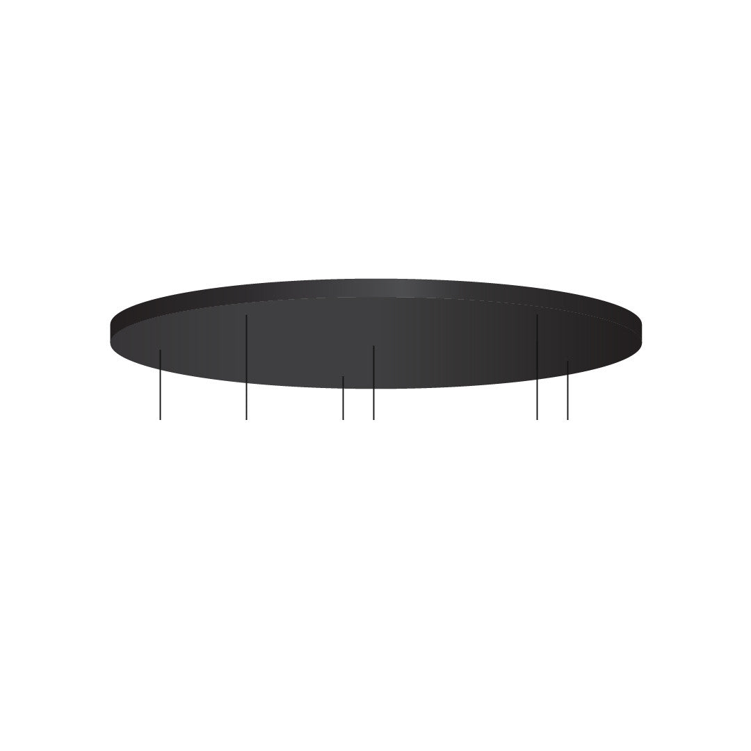 Multi-drop Plate Round - 6 Head - Black