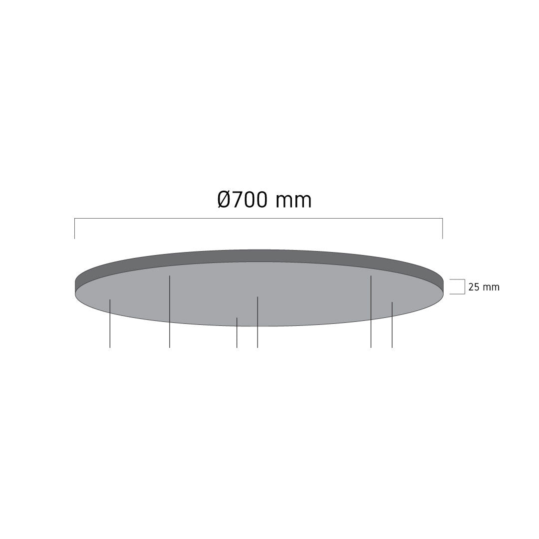 Multi-drop Plate Round - 6 Head - Black
