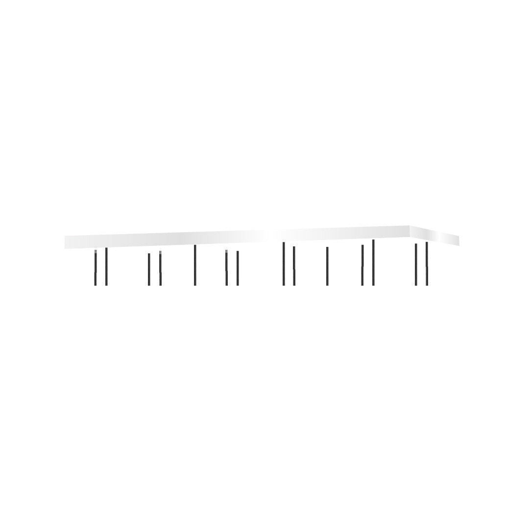 Multi-drop Plate Rectangular - 14 Head - White