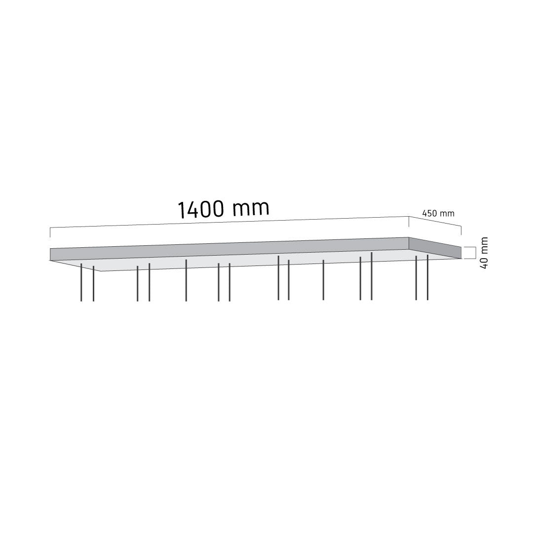 Multi-drop Plate Rectangular - 14 Head - White