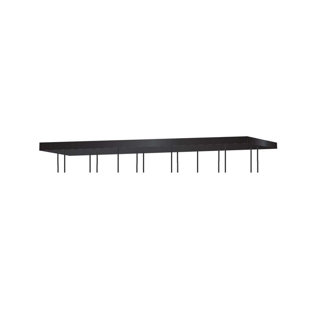 Multi -drop Plate Rectangular - 14 Head - Black