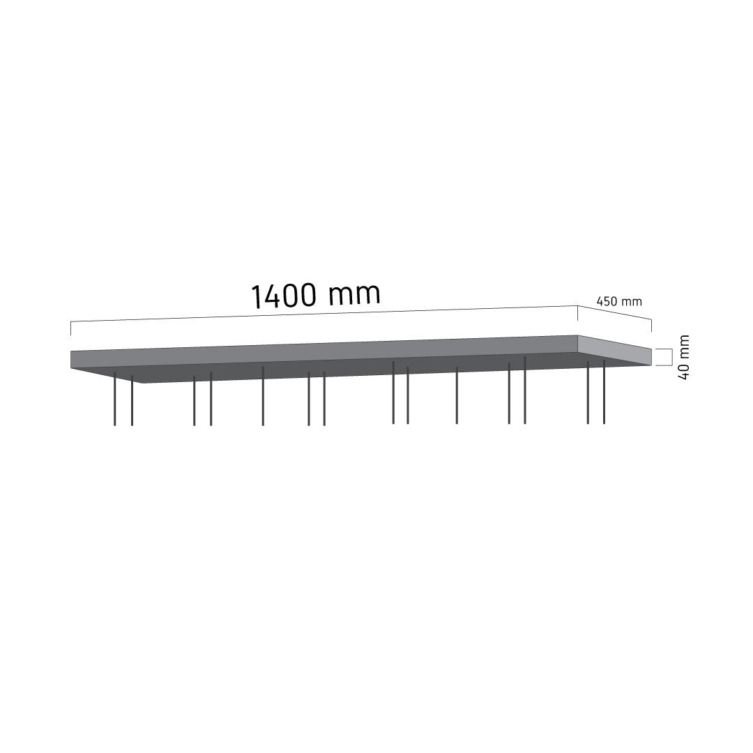 Multi -drop Plate Rectangular - 14 Head - Black