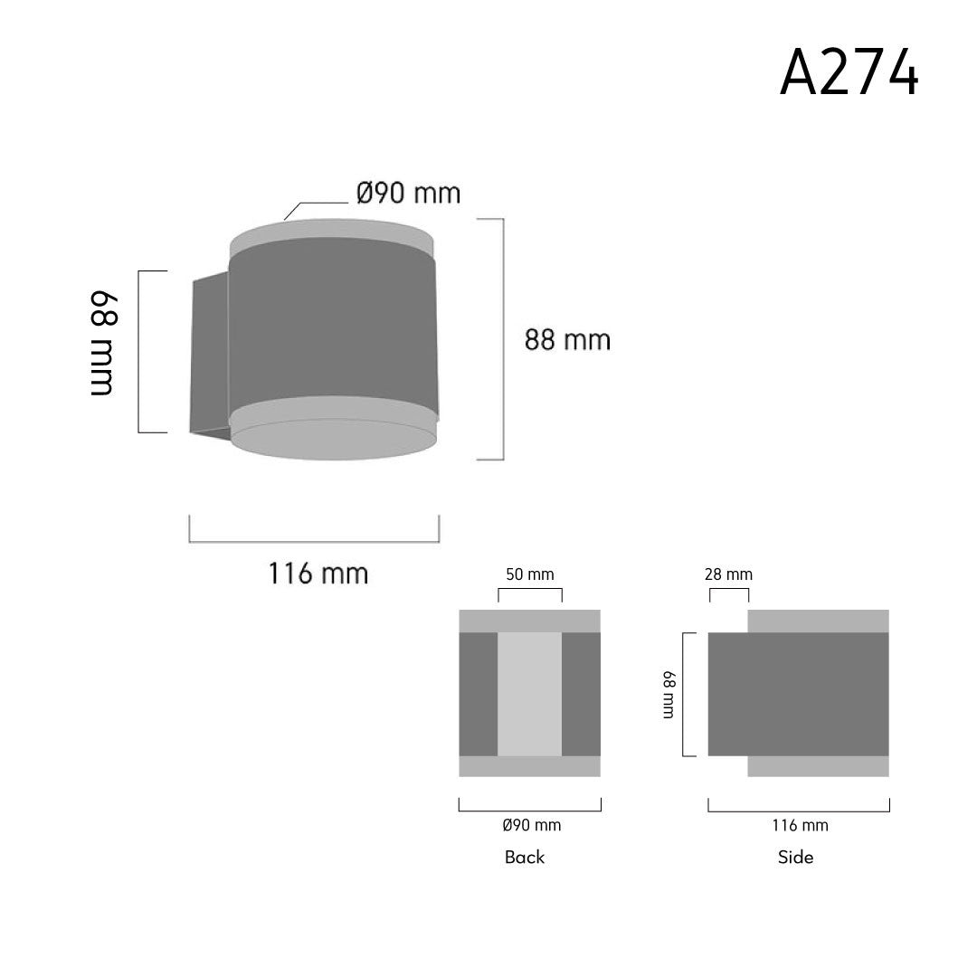 Outdoor Wall Lamp CORTA A274 LED